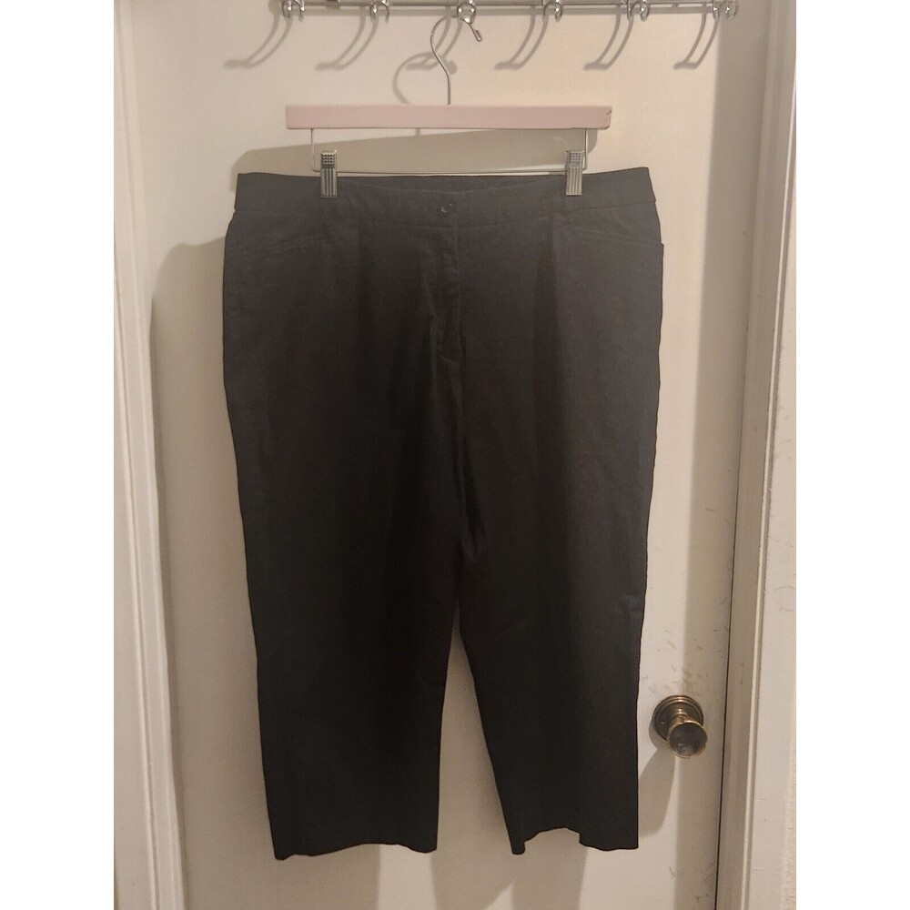 DRESSBARN Womens Size 16 Black Capri Stretch Cotton/Spandex Chino‎ Pants Career